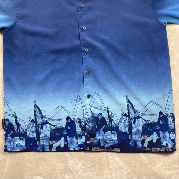 Vintage Southpole Button Up Shirt Y2K Baggy Urban AOP Hip Hop Streetwear 90s - Picture 3 of 12